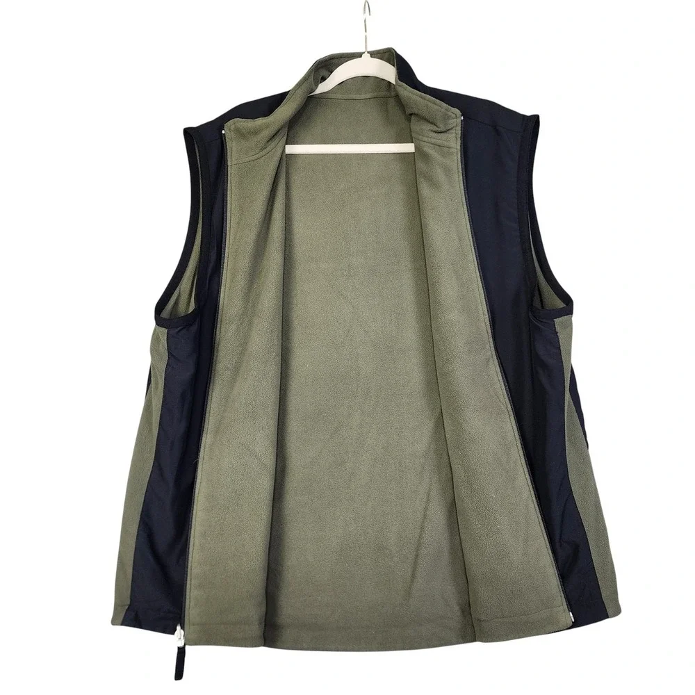 GAP Mens Fleece Lined Reversible Vest Size XL Black Green Full Zip Vintage Y2K - Picture 3 of 12
